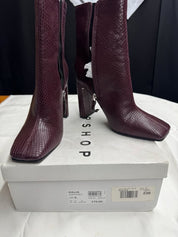 TOPSHOP Burgundy boot heels EU 39/US 8.5/ UK 6
