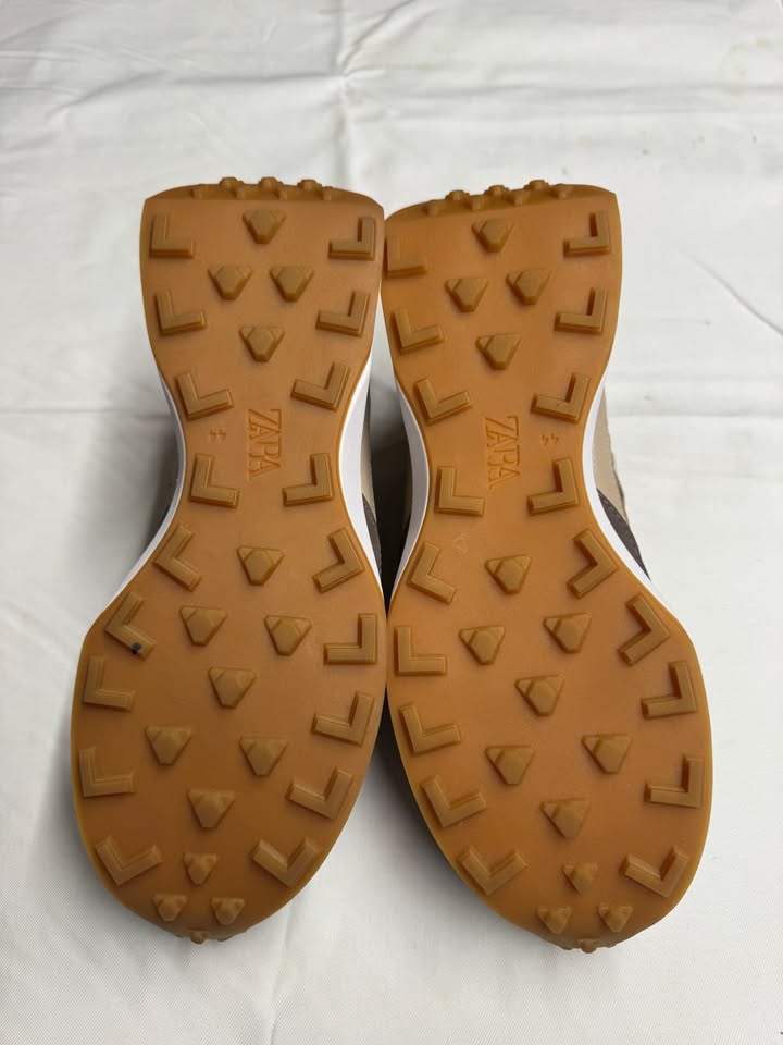 ZARA mens sneaker multi colour brown neutral EU 44/ AU& UK 10/ US 11