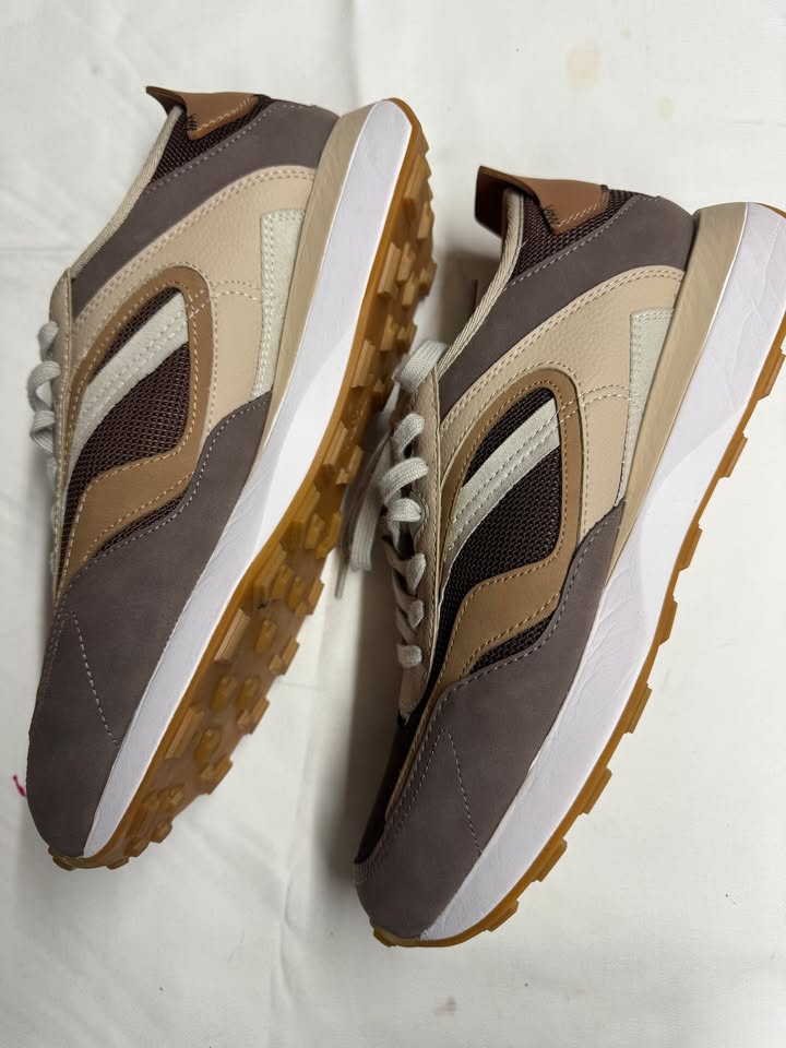 ZARA mens sneaker multi colour brown neutral EU 44/ AU& UK 10/ US 11