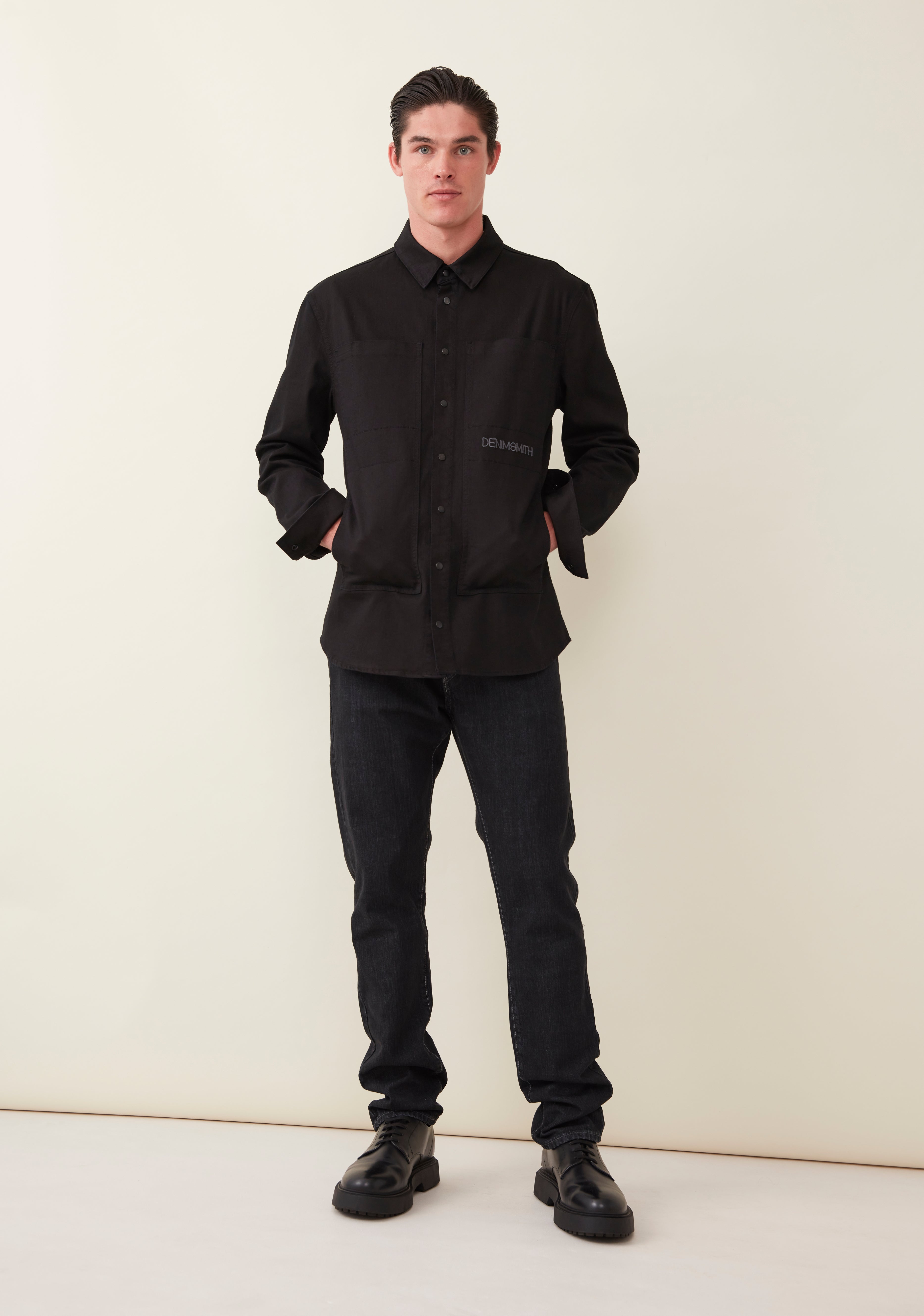 MELTON Shirt - Overdye Black – Denimsmith